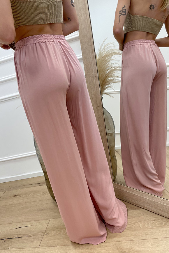 Haveone - Pantaloni rosa cioccolato con elastico