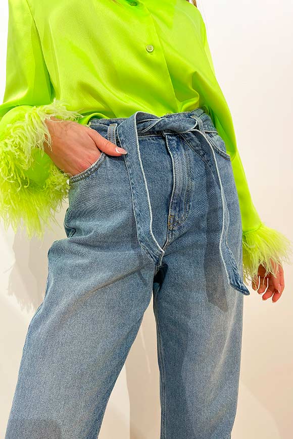 Vicolo - Jeans paper bag lavaggio medio con tasca finta