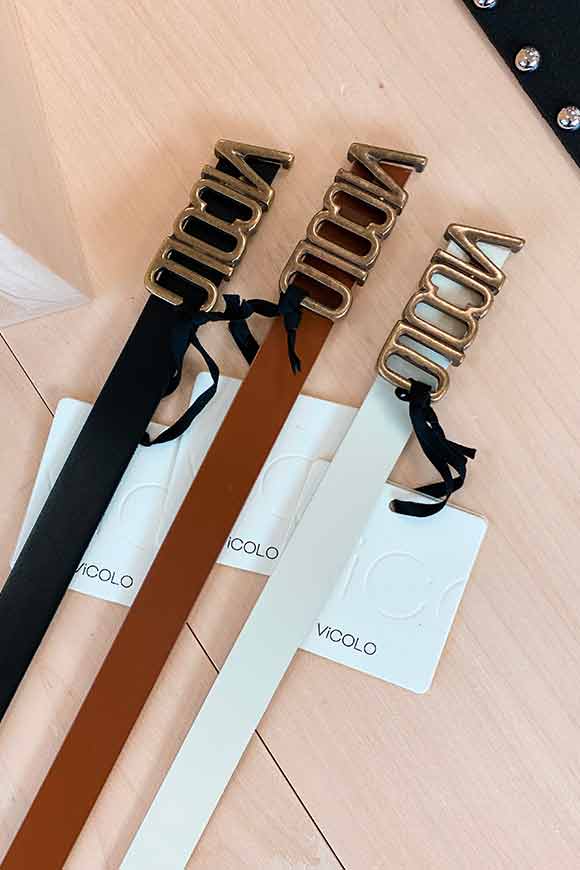 Vicolo - "Vicolo" logo leather belt