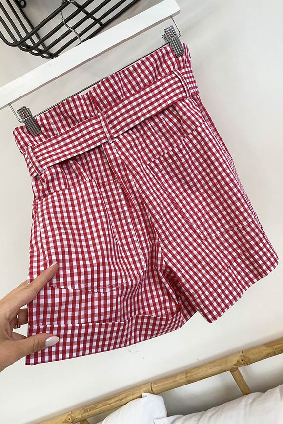 Vicolo - Cherry and white candy vichy shorts in cotton