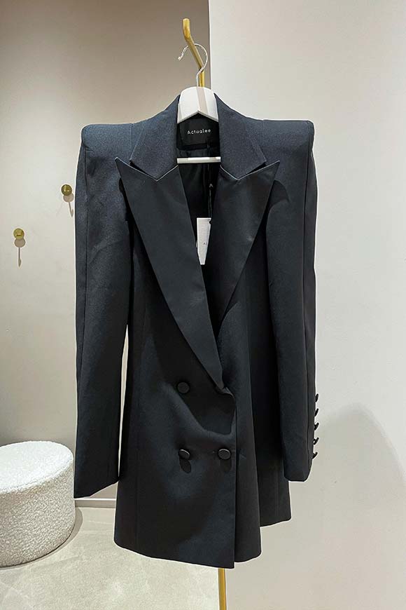 Actualee - Vestito giacca stile smoking nero
