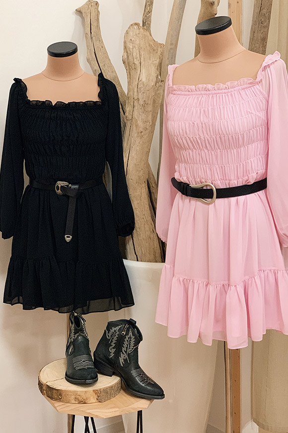 Glamorous - Pink chiffon dress with flounce