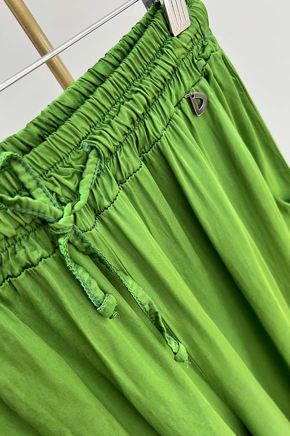Dixie - Pantalone verde prato fluido a palazzo