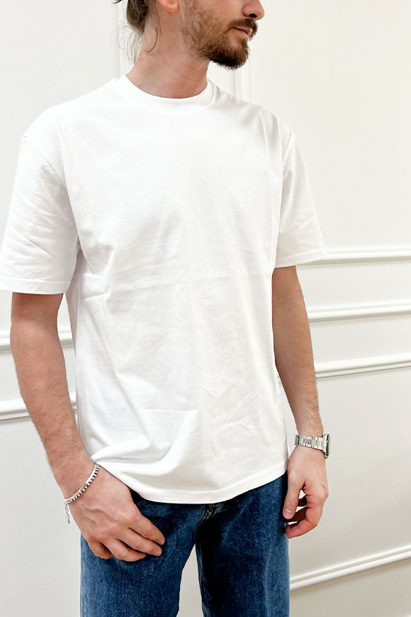 I'm Brian - T shirt bianca oversize con logo in tono gommato