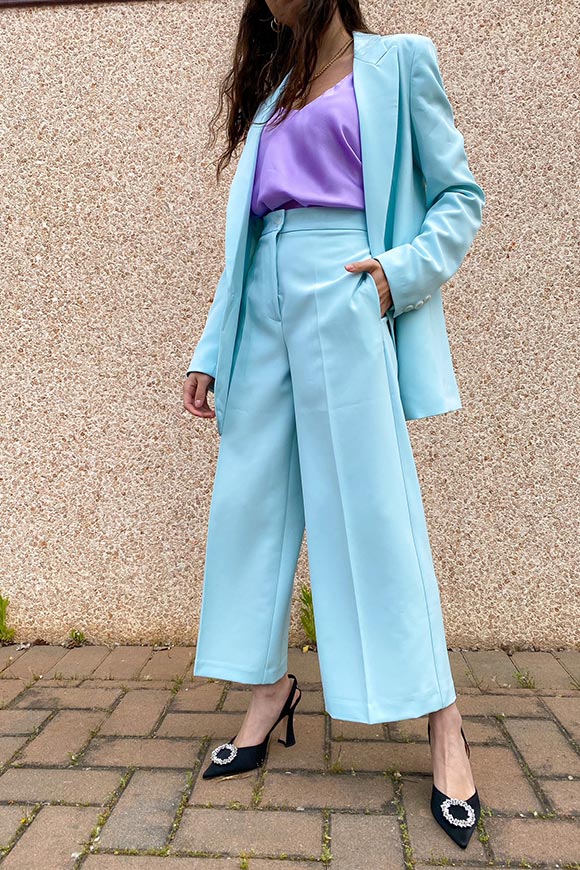 Vicolo - Pantaloni culotte celeste chiaro in tessuto tecnico