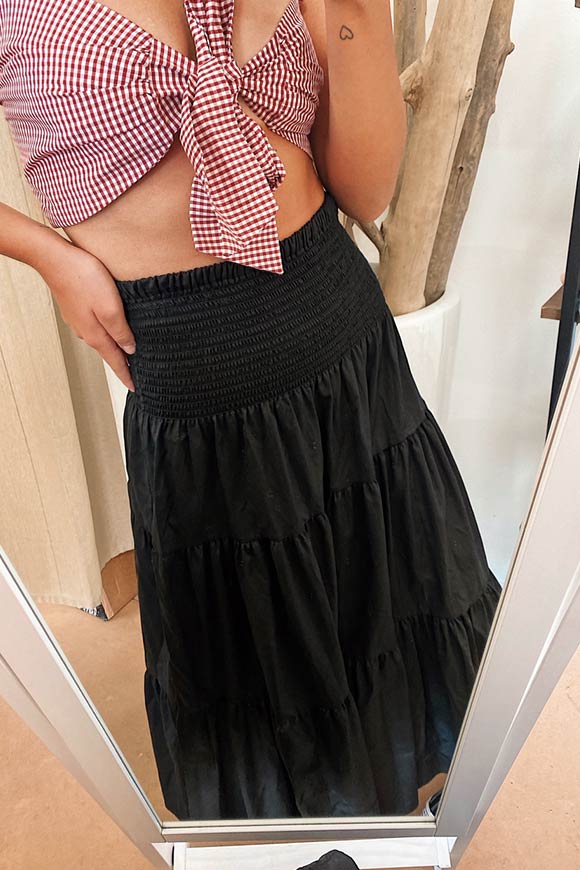 Vicolo - Black clotted cotton skirt