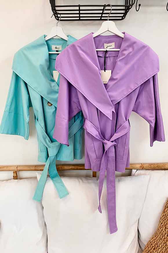 Vicolo - Short lilac trench coat