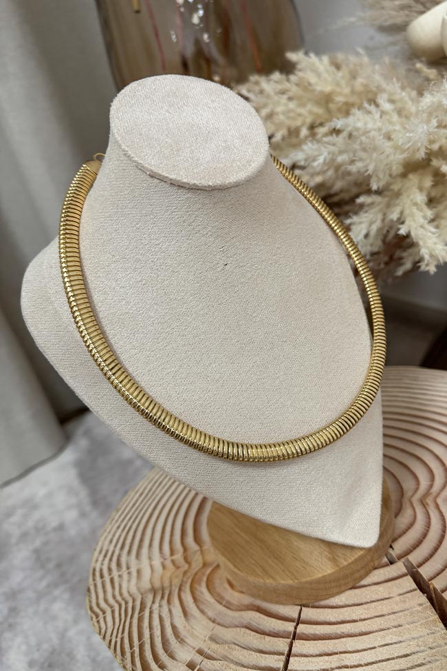 Calibro Shop - Collana girocollo zigrinata oro