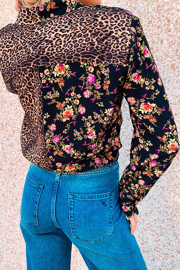 Dixie - Floral leopard shirt