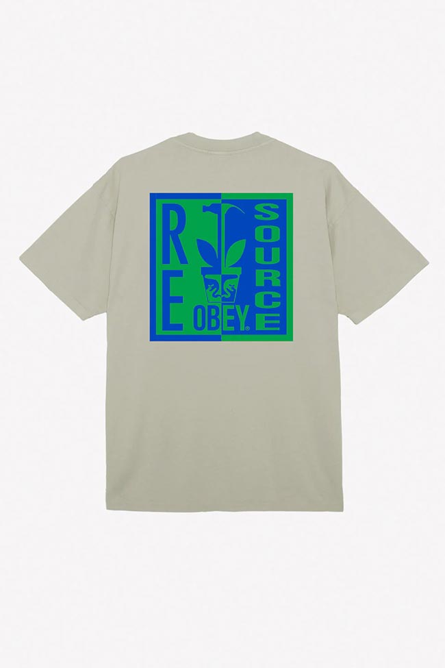 Obey - T shirt grigia stampa "Re Source"