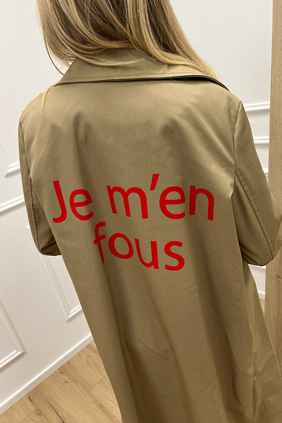 Motel - Trench sabbia scritta "Je m'en fous"