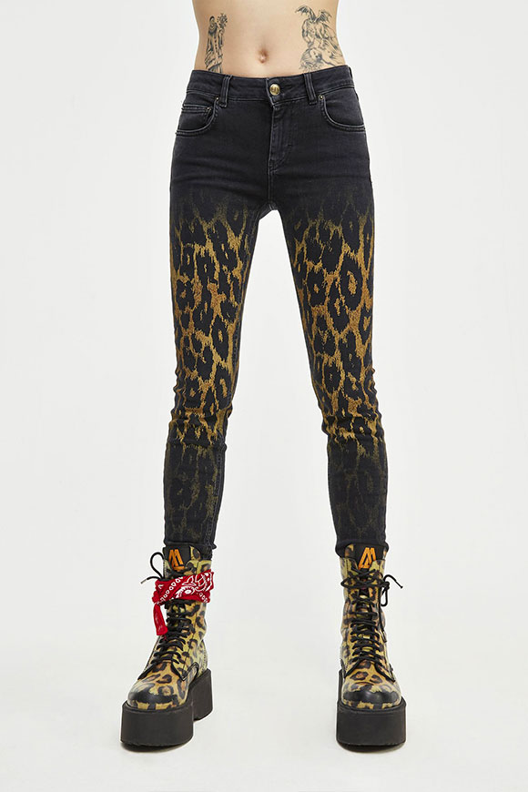 Aniye By - Jane skinny jeans with leopard detail