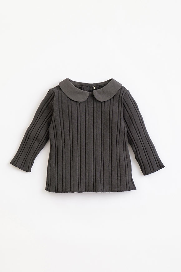Play Up - Charcoal gray ribbed cotton sweater