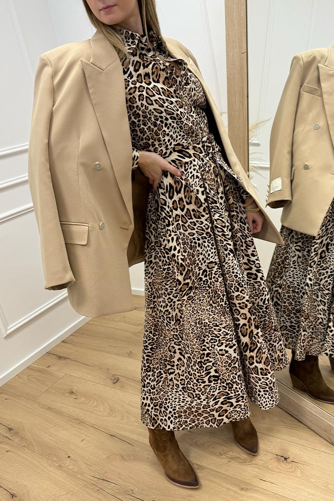 Tensione In - Vestito chemisier leopardato in cotone