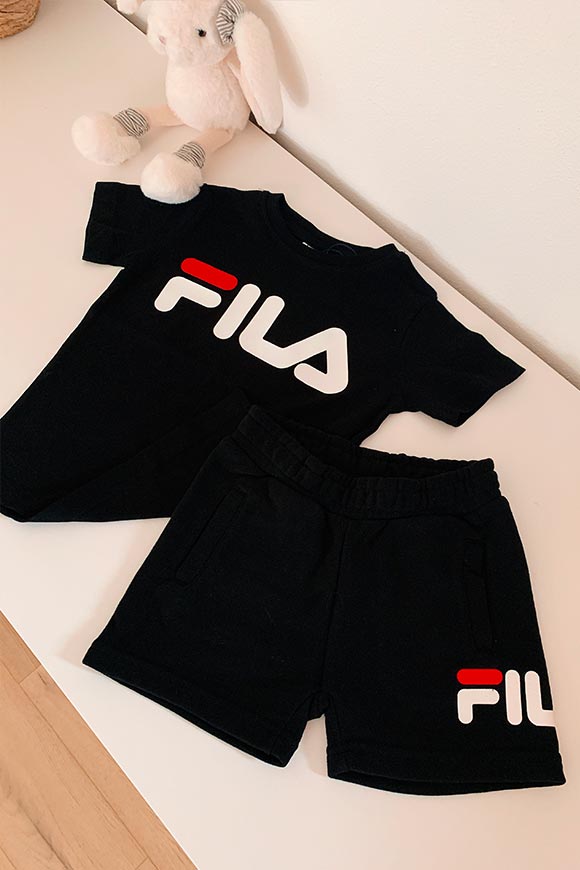 Fila - Black t shirt with cotton front logo Child