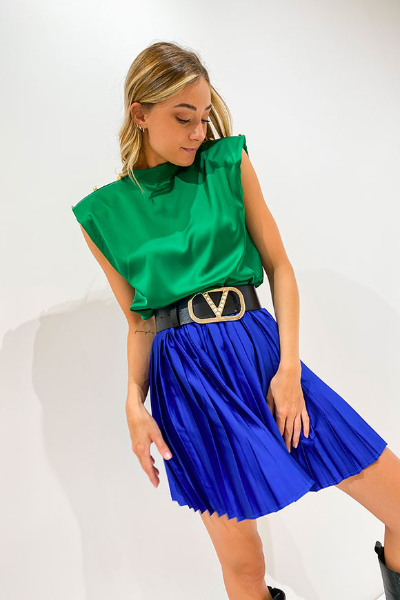 Vicolo - Bluette pleated satin skirt