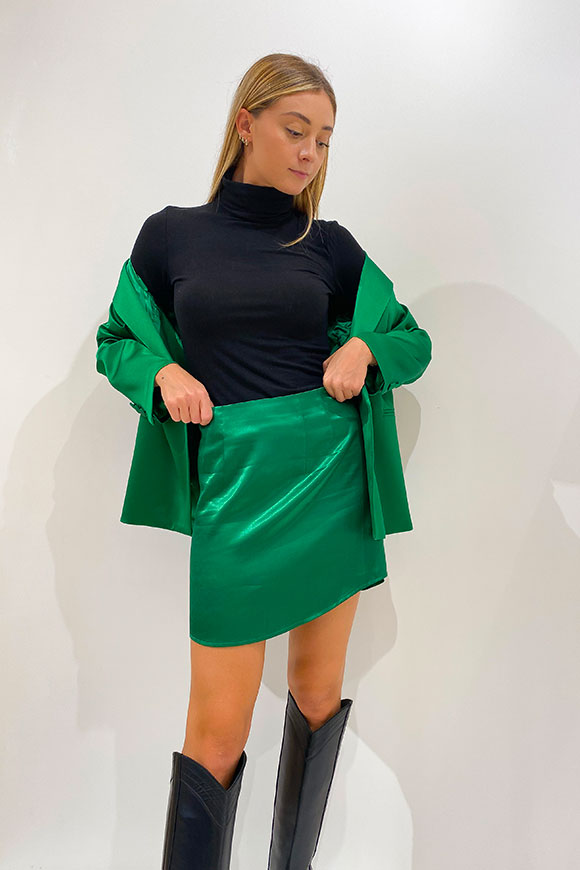 Vicolo - Green satin pencil skirt