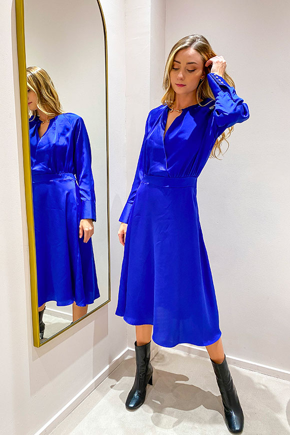 Vicolo - Blue midi dress with horsebit