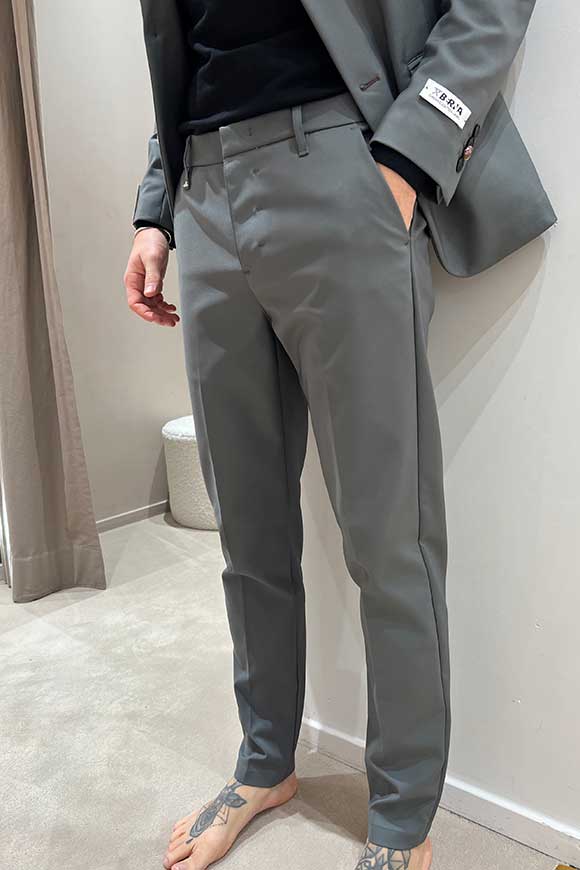 Berna - Pantaloni chino piombo in tessuto tecnico