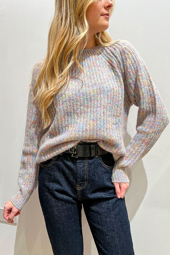 Vicolo - Pastel mélange English knit sweater in mohair blend