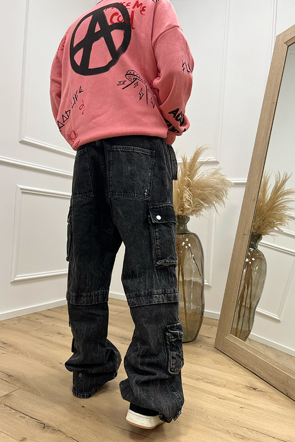 Icon Denim - Jeans "Jared" cargo Jeans wide leg grigio