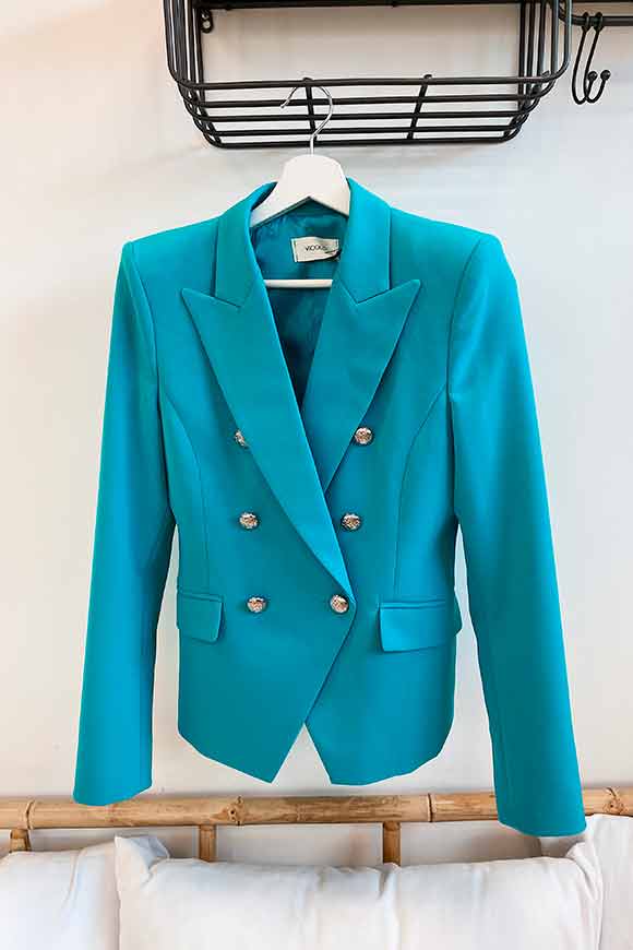 Vicolo - Teal jacket screwed with silver buttons