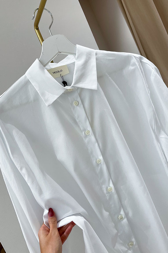 Vicolo - Camicia bianca basic in popeline