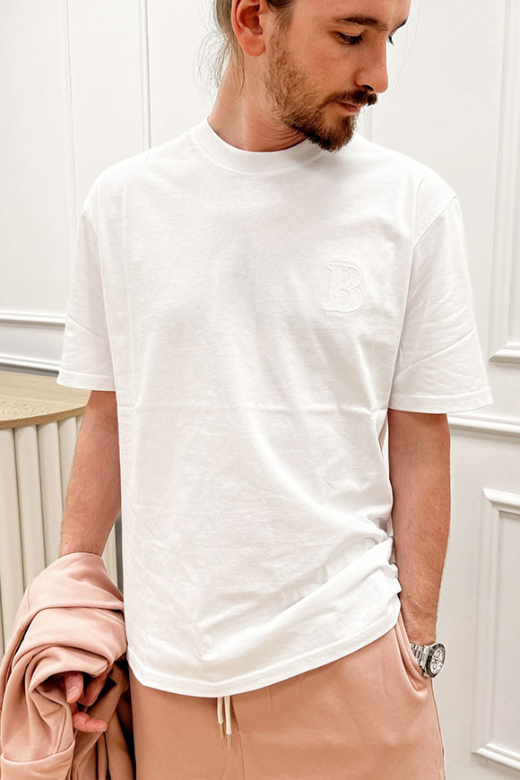 I'm Brian - T shirt bianca oversize con logo in tono ricamato