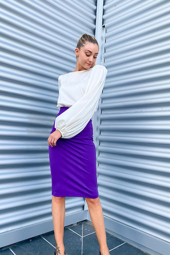 Vicolo - Purple longuette pencil skirt