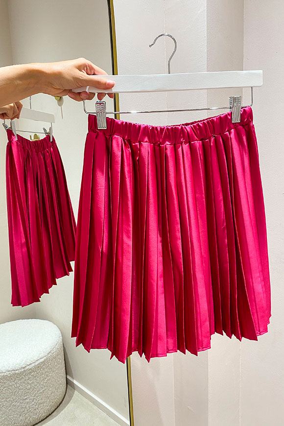 Vicolo - Pink pleated satin skirt