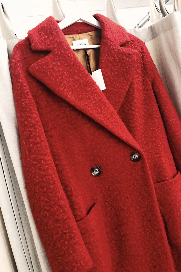 Vicolo - Long red bouclé coat