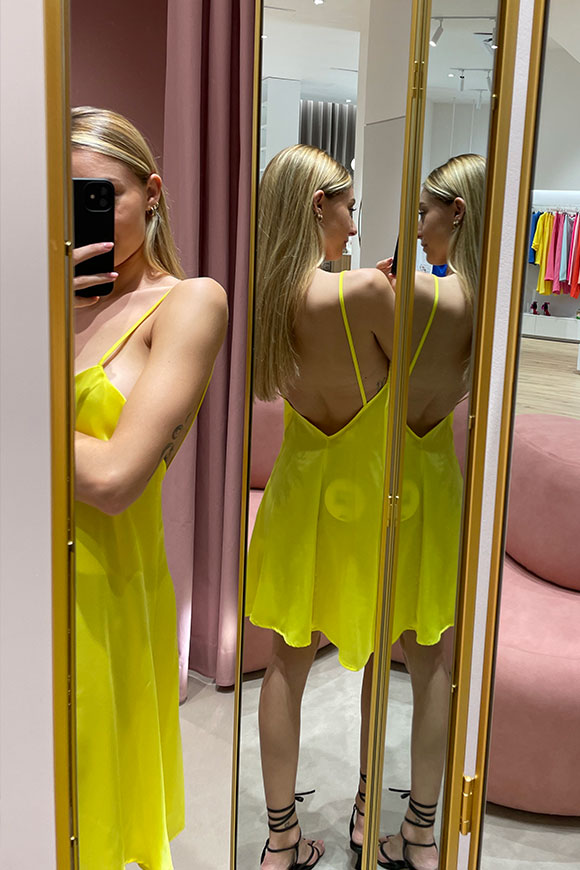 Kontatto - Yellow satin slip dress