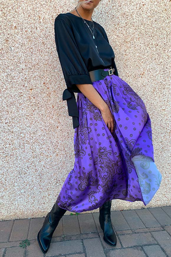 Vicolo - Purple bandana patterned skirt