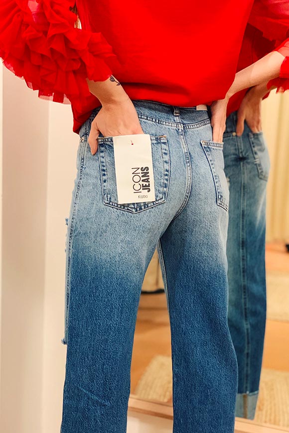 Vicolo - Medium wash Kate straight jeans