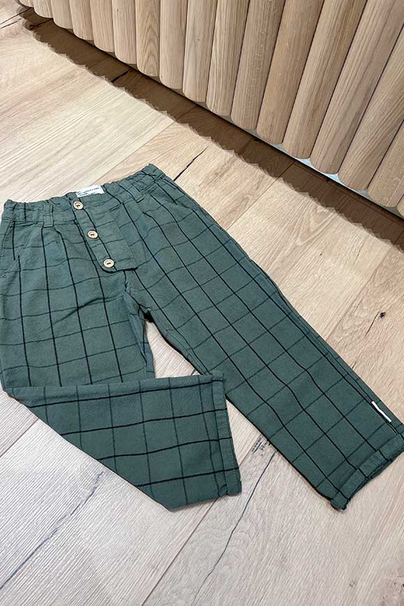 Piupiuchick - Pantaloni verde militare a quadri