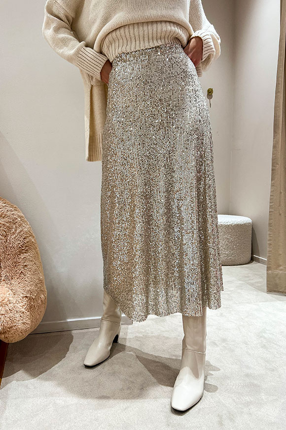 Tensione In - Champagne bell skirt in sequins