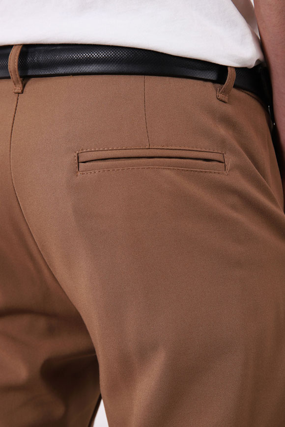 Imperial - Regular mid-rise camel trousers