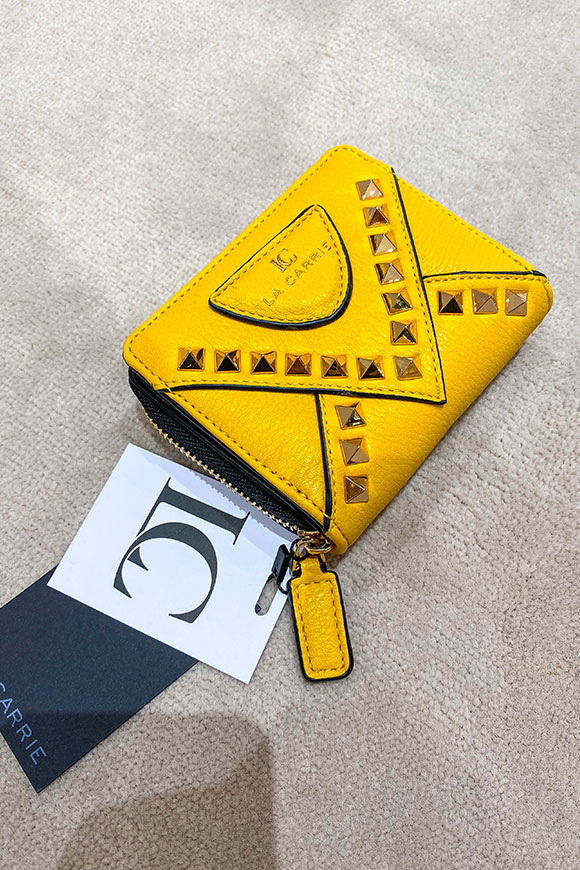 La Carrie - Mini Thunder yellow bag with studs