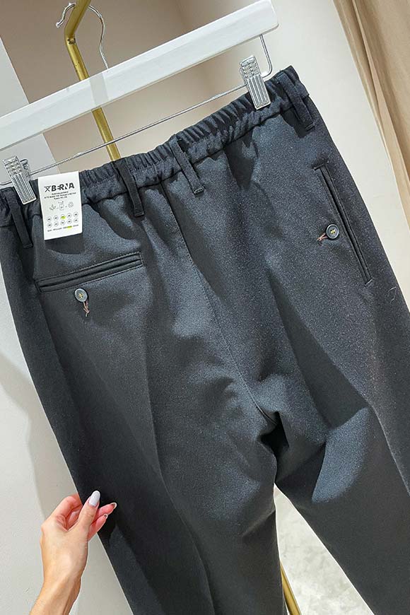 Berna - Pantaloni neri con elastico e laccetti elastici