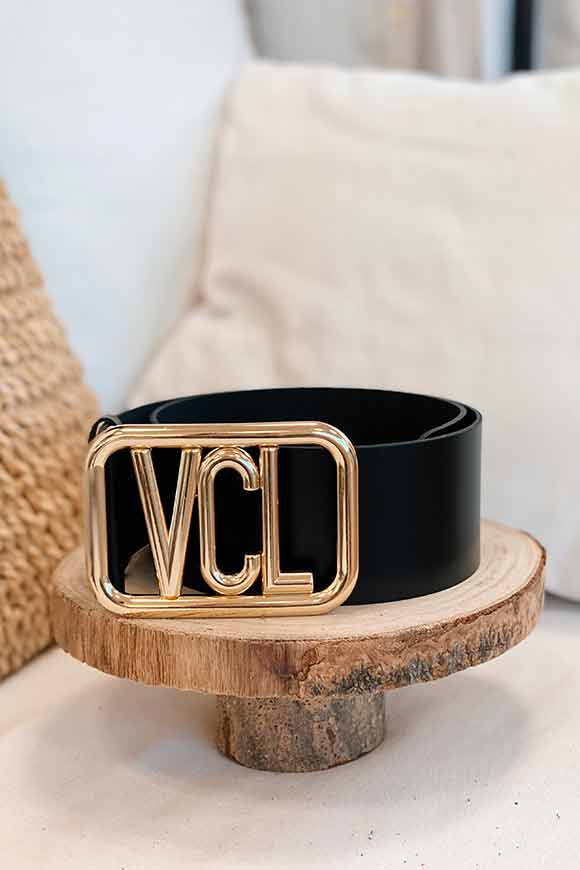 Vicolo - High black belt "VCL" logo