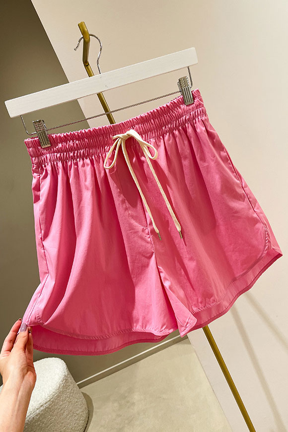 Vicolo - Shorts rosa baby in cotone con coulisse