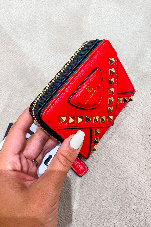 La Carrie - Red mini Thunder bag with studs