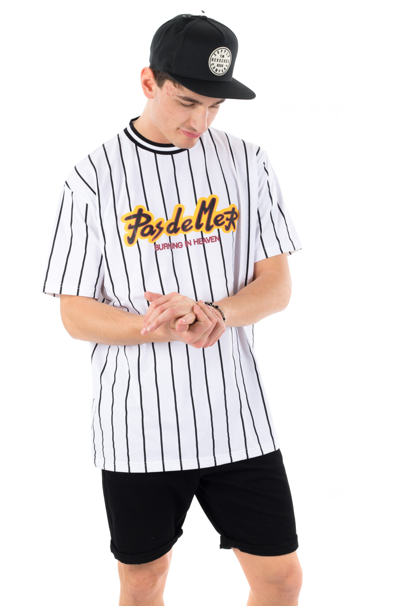 Pas De Mer - Baseball-style striped t-shirt