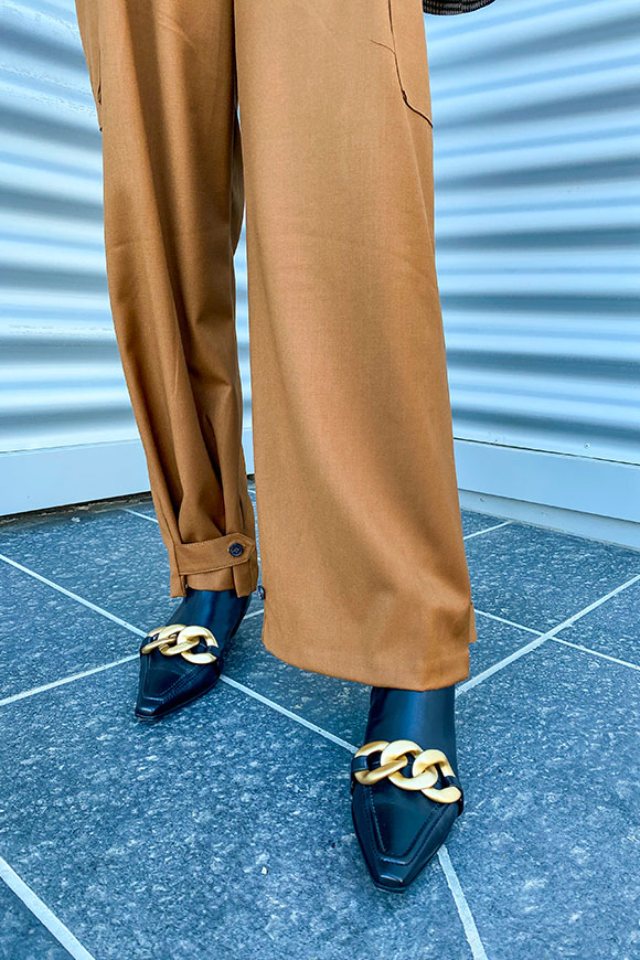 Vicolo - Pantaloni cammello cargo con tasconi