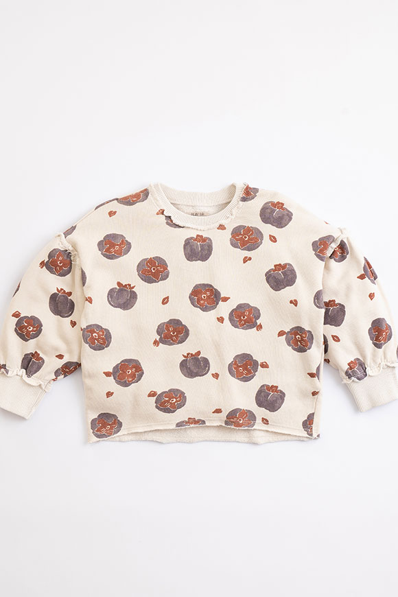Play Up - Butter sweater with ribbed collar Mirò khaki print