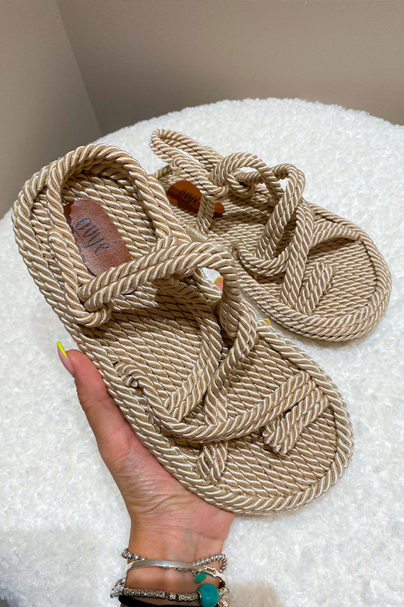 Ovyé - Sandali in corda beige