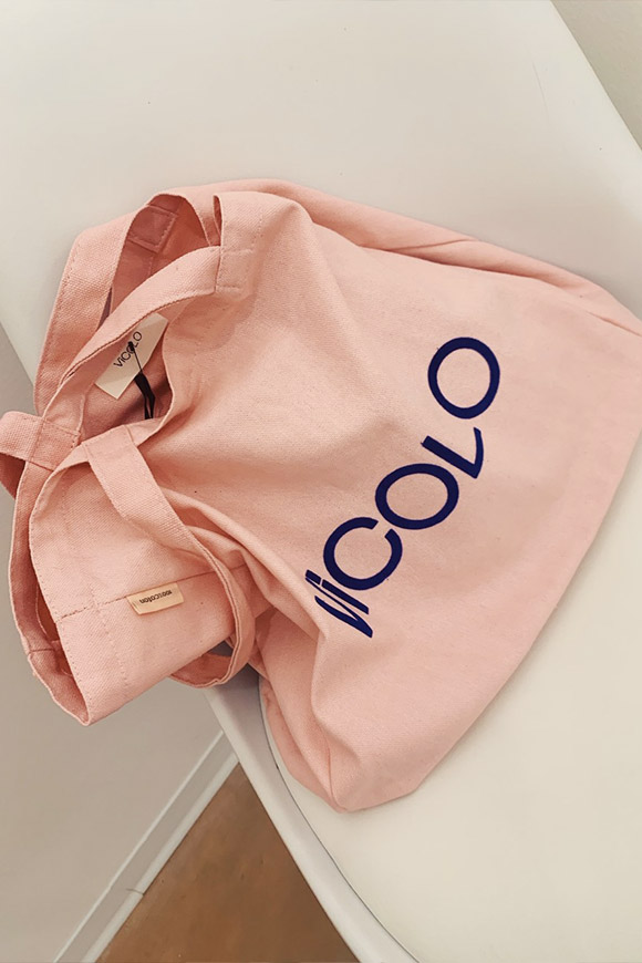 Vicolo - Borsa shopper rosa con logo "vicolo"