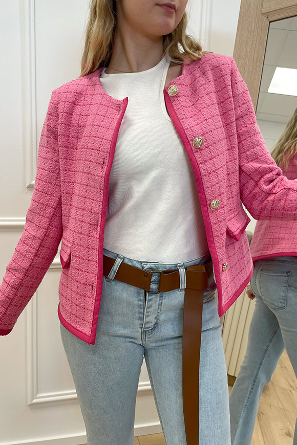 Haveone - Giacca "Chanel" rosa e fucsia