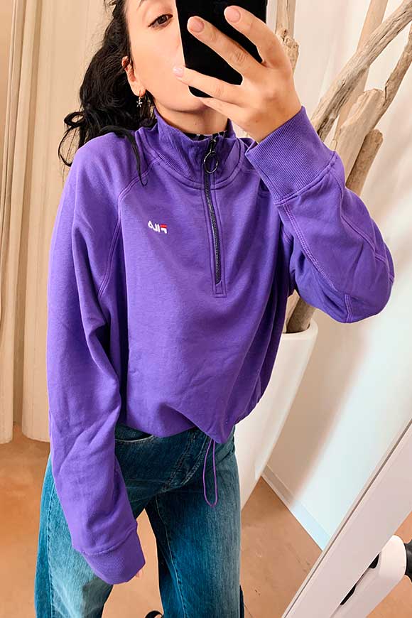 Fila - Purple sweatshirt with zip and collar