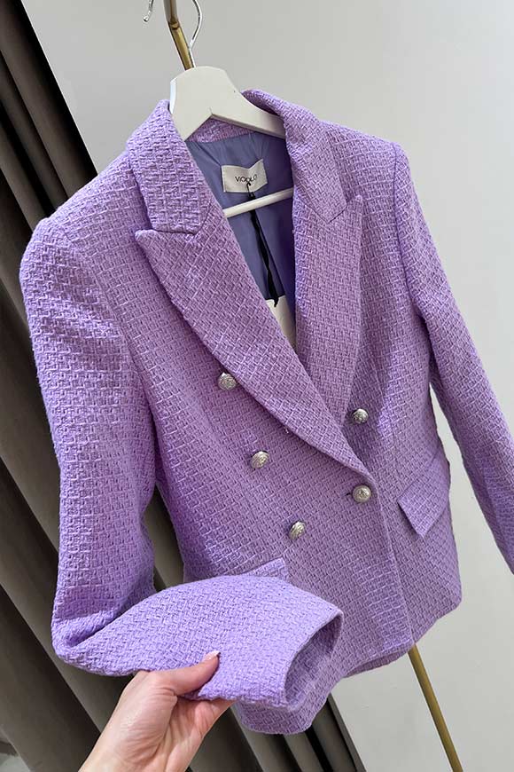 Vicolo - Lilac "Balmain" tweed jacket with silver buttons